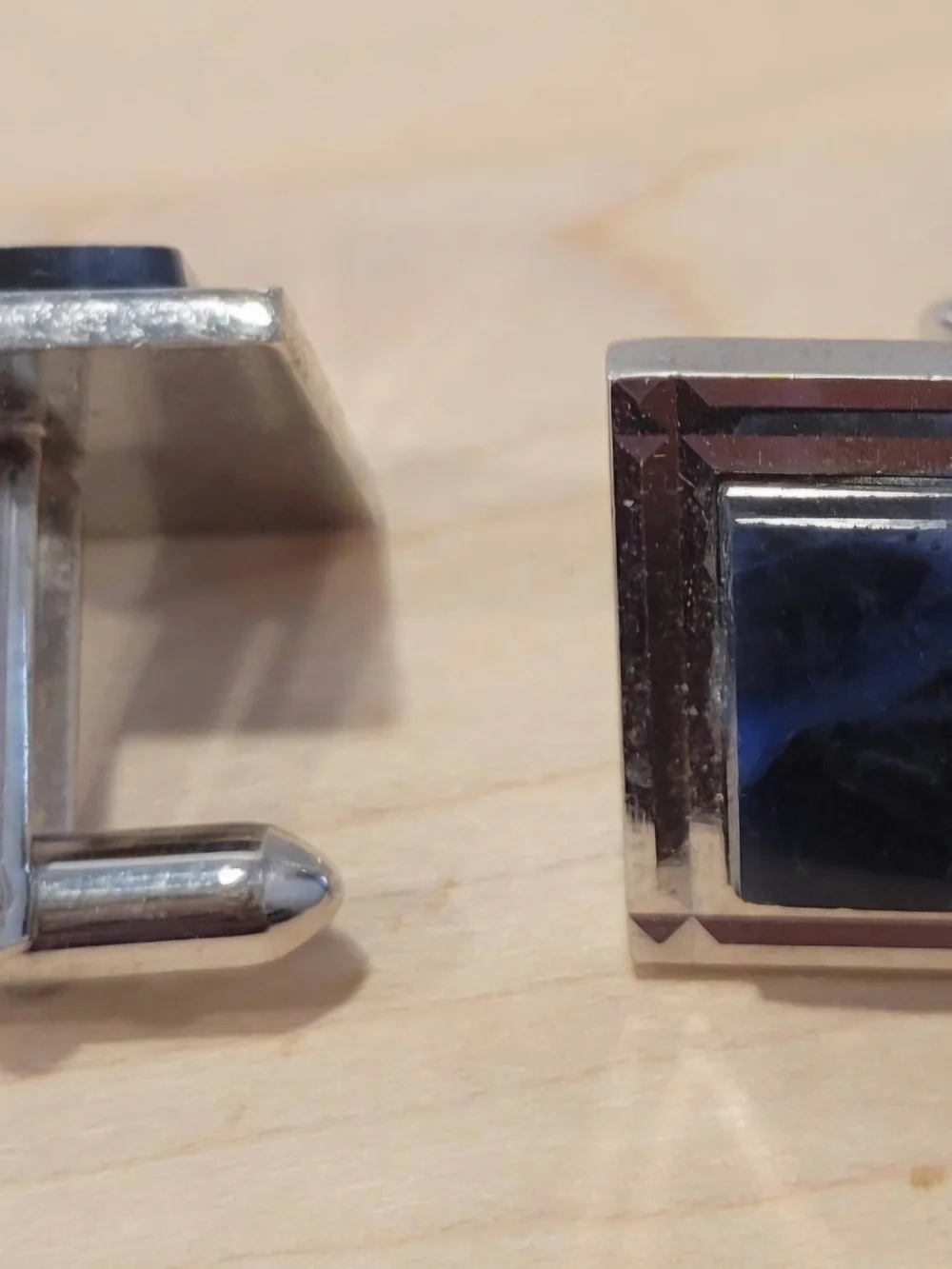 SWANK Cufflinks Silver tone with Lapis Lazuli - Picture 2 of 2